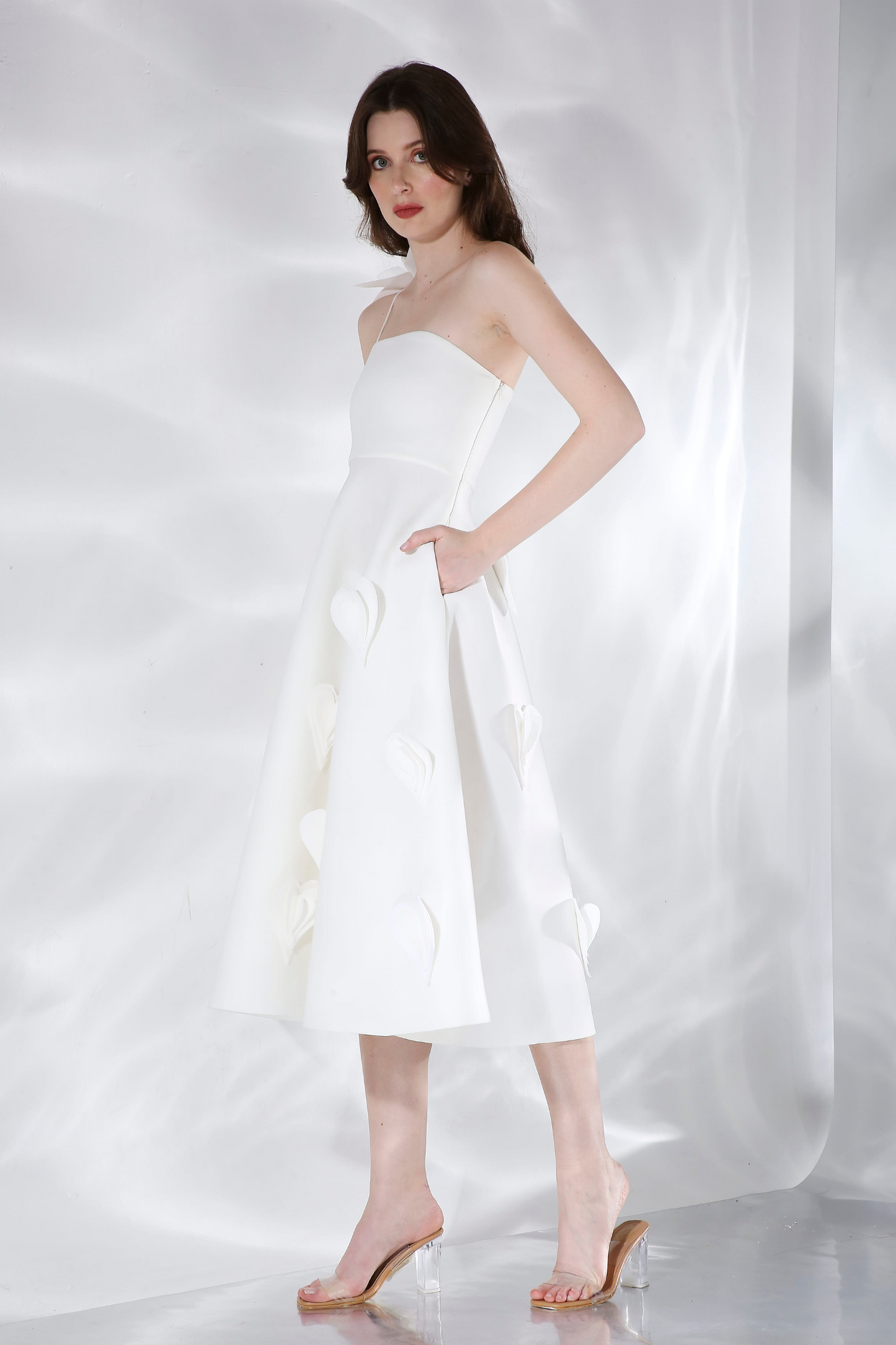Cassandra + Detachable Feather Wrap