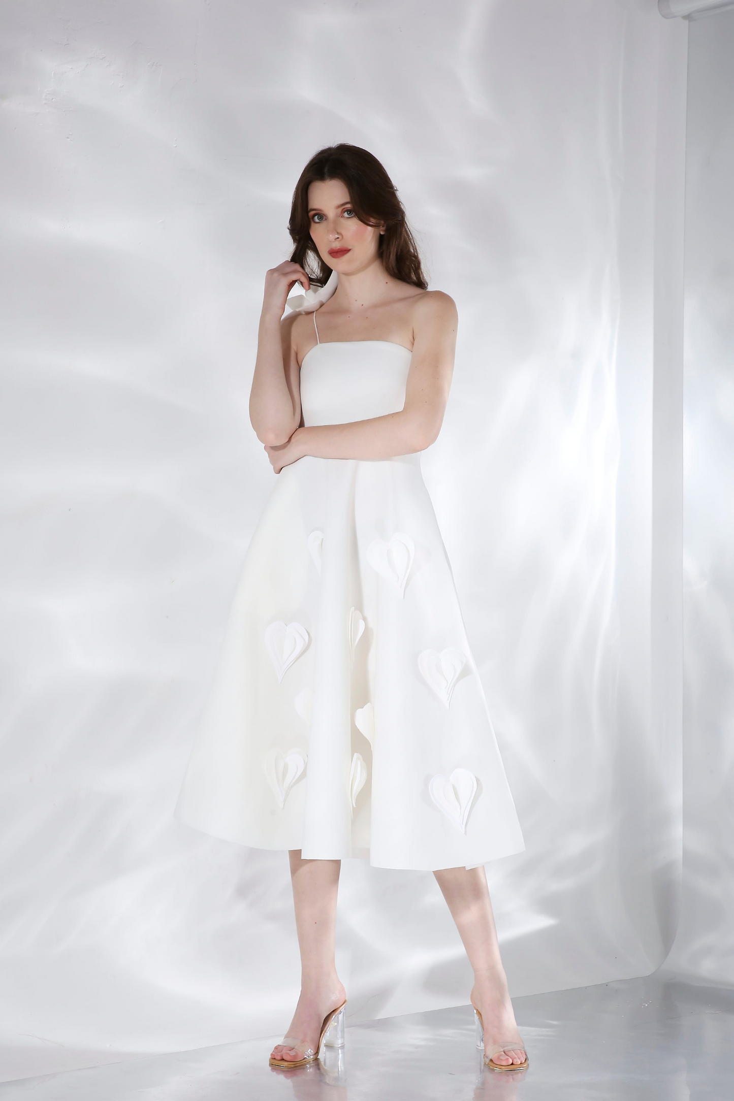 Cassandra + Detachable Feather Wrap
