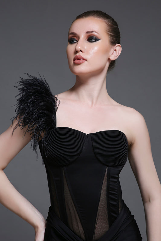 Noir Georgia Feather Strap