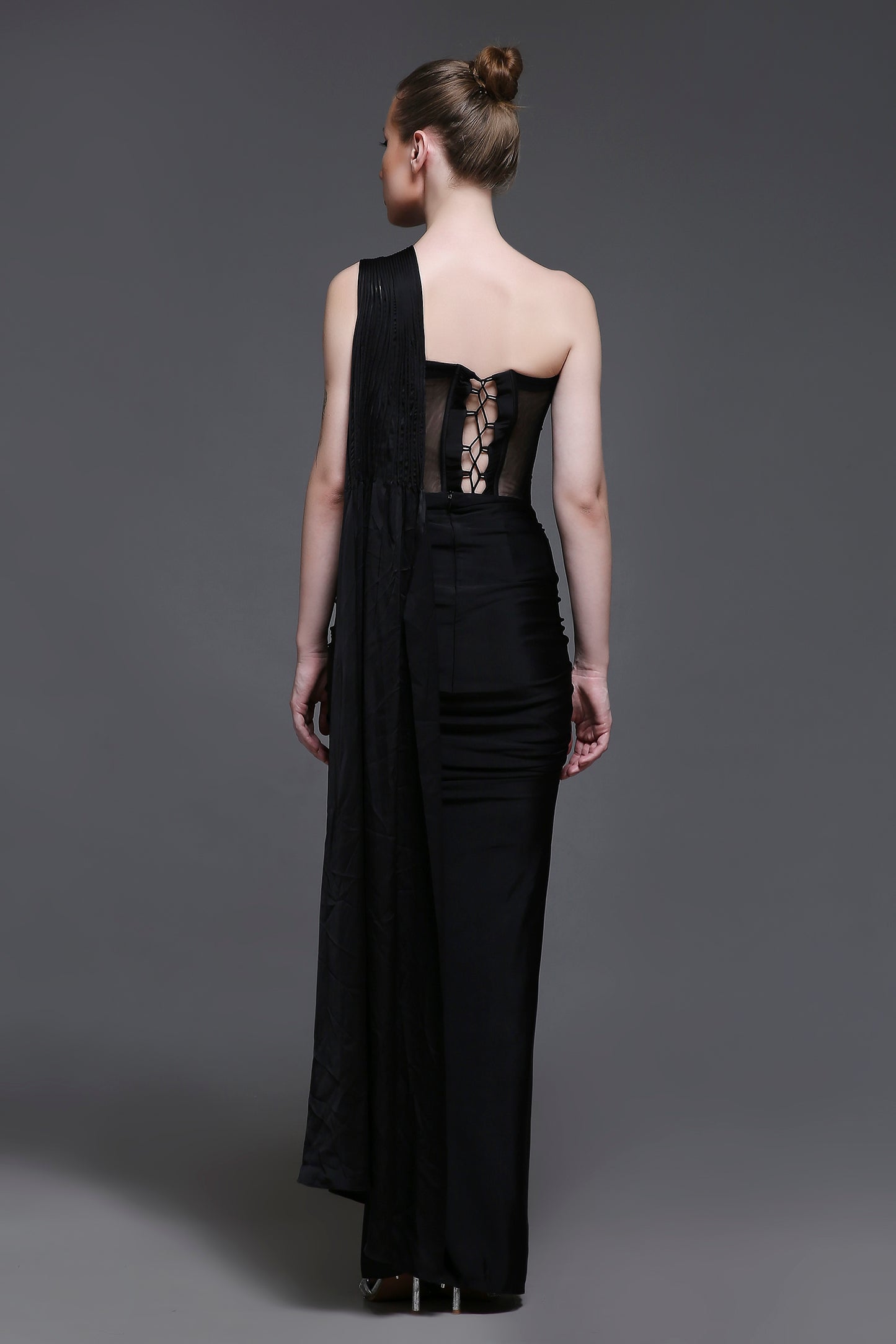 Noir Georgia Set of Corset + Skirt + Rope Detailing Drape