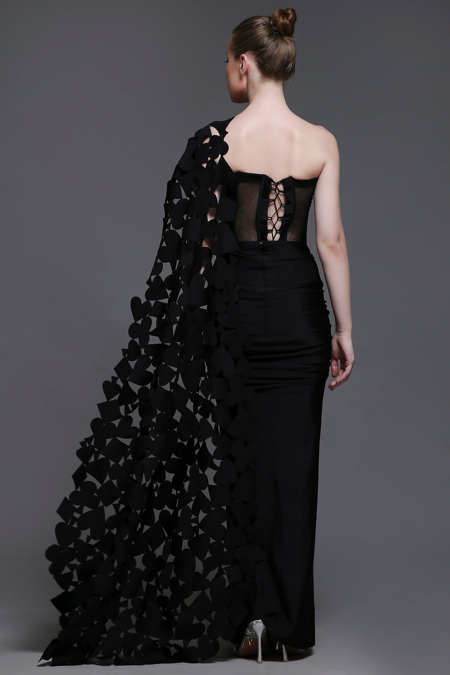 Noir Georgia Set of Corset + Skirt + Cutwork Drape