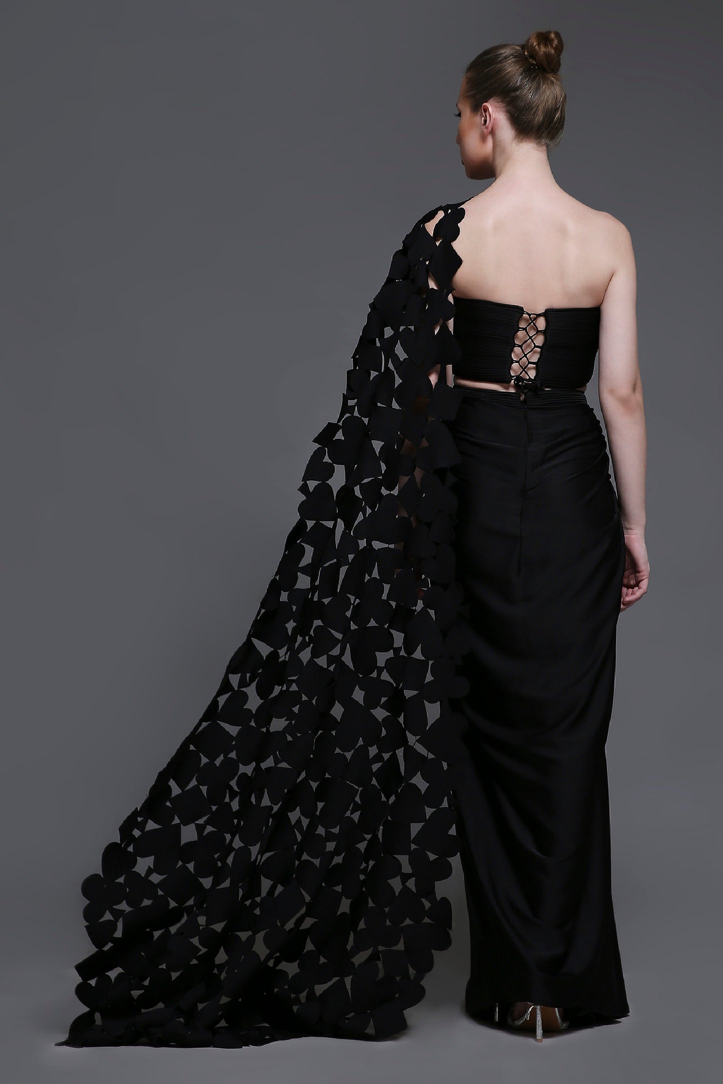 Noir Emily Set of Roped Bustier + Skirt + Cutwork Drape