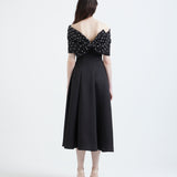 Nysa + Pearl embellished bow wrap