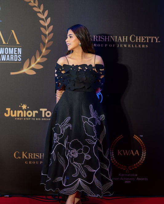 Shreya Godawat in Vero + Cutwork Wrap