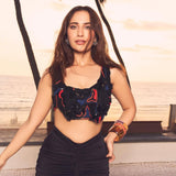 Kusha Kapila in the Noir draped skirt