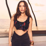 Kusha Kapila in the Noir draped skirt