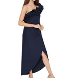 One shoulder short ruffles