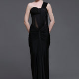 Noir Georgia Set of Corset + Skirt + Rope Detailing Drape