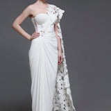 Sanjana Sanghi in Blanc Georgia Set + Drape